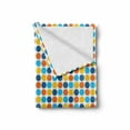 thumbnail image 2 of Dots Soft Flannel Fleece Throw Blanket, Geometric Retro Style Vibrant Colored Dots in Sequential Order on White Background, Cozy Plush for Indoor and Outdoor Use, 50" x 70", Multicolor, by Ambesonne, 2 of 6