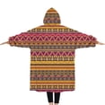 thumbnail image 2 of Oversized Wearable Blanket Hoodie,Boho Yellow Ethnic Geometric Pattern Sherpa Blanket Hoodie with Super Pockets,Super Warm Fuzzy Pullover for Women & Men, 2 of 6