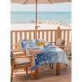 thumbnail image 2 of Outdoor Tablecloth with Umbrella Hole for Patio/Picnic/Party/Camping, Coastal Octopus Waterproof Table Cloth Rectangle Table Cover Washable, Blue Nautical Ocean Creature Wood Grain (54"x 80"), 2 of 9