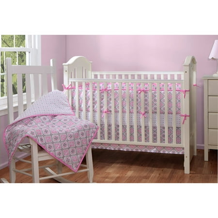 Baby Boom Mosaic Girl 5pc Crib Bedding Set