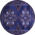 thumbnail image 1 of Ahgly Company Machine Washable Indoor Round Persian Blue Traditional Area Rugs, 6' Round, 1 of 4