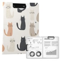FORMRS A4 Clipboard Folder with Pen Holder Horizontal Foldable School Office Binder, Cute Cartoon Cats