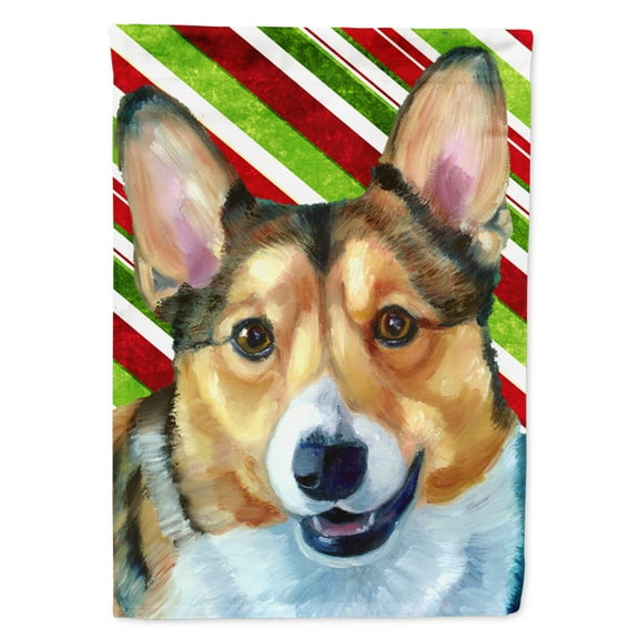 Corgi Candy Cane Holiday Christmas House Flag