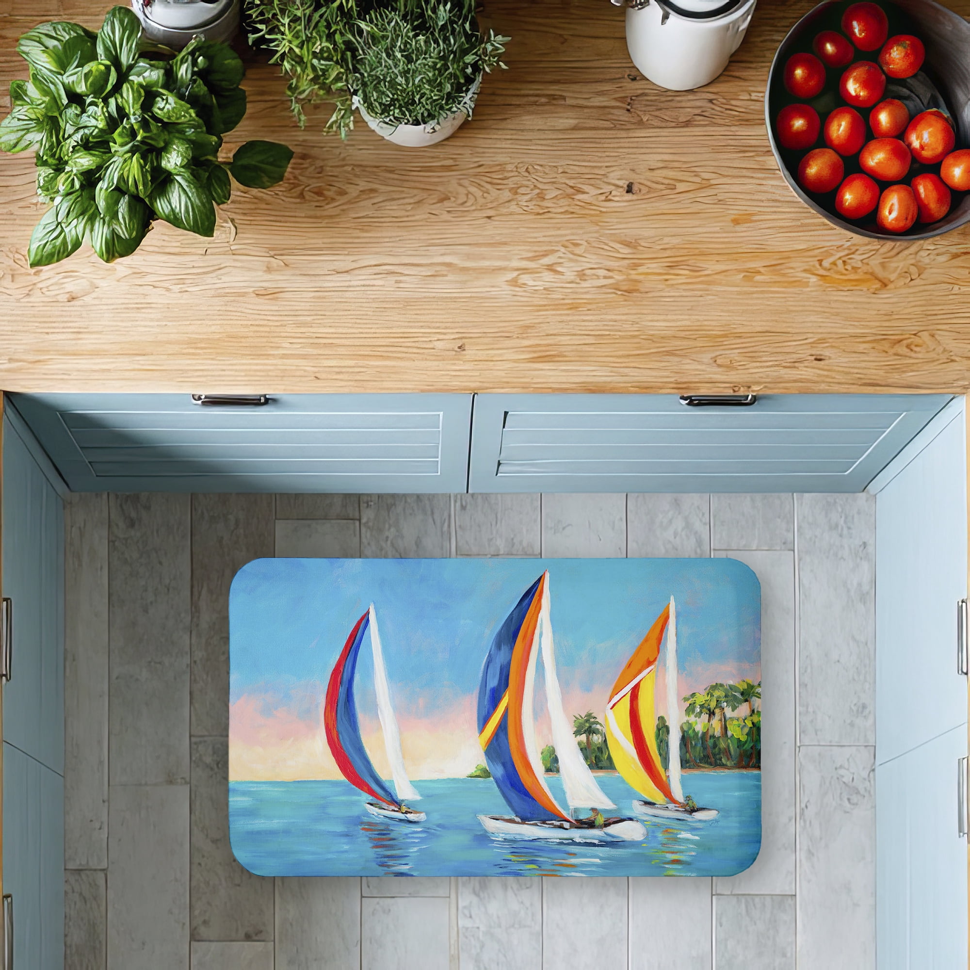 Stupell Industries Morning Sails on Sea Printed Anti-Fatigue Floor Mat, design by Julie DeRice