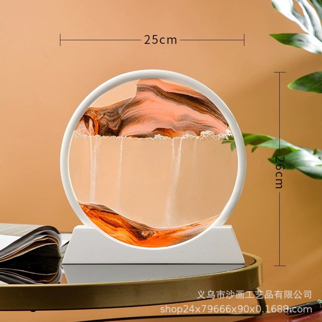 Adornos creativos de pintura de arenas movedizas en 3D, artesanías de colinas pequeñas, regalo de descompresión para el hogar, redondo