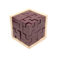 thumbnail image 2 of Wooden Intelligence Game 3D Wood Iq Puzzle Brain Teaser Magic Tetris Cube 54 Pc -Brown, 2 of 3