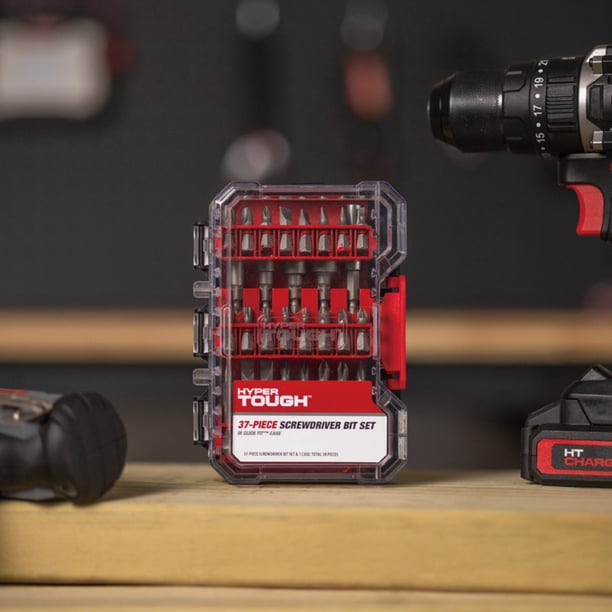 Hyper Tough 37-Piece Screwdriver Bit Set in Click Fit Case