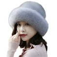 thumbnail image 2 of CKLC Faux Fur Trimmed Winter Fashion Hat for Women Fashionable Outdoor Warm Hats Christmas Gift(Gray）, 2 of 2
