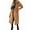 Khaki, variant on Women'S Classic Lapel Long Sleeve Front Open Belted Jacket Extra Long Wool Coat Green M