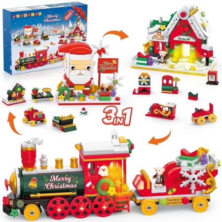 HogoKids 3-in-1 Christmas Building Set interlocking Block Building Sets for Adults and Kids Aged 6+