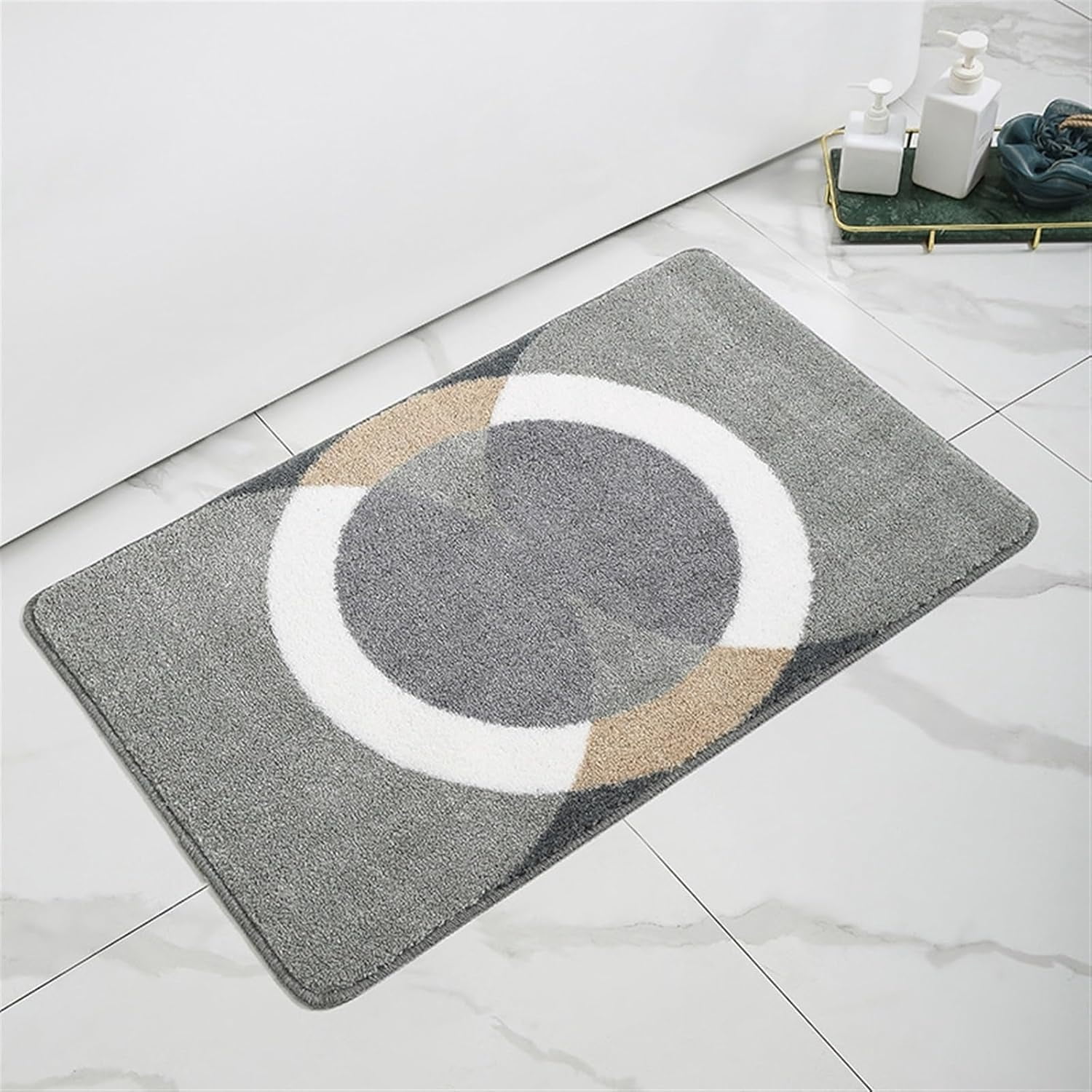 Absorbent Microfiber Bathroom Floor Mats, Non-Slip Thick Bath Rugs for Shower & Bathtub, Machine Washable Bedroom Door Mats