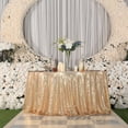 thumbnail image 1 of GFDYREE Sequin Tablecloth, Table Topper, Tree Skirt, Round, 108", Light Gold, 1 of 5