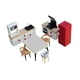 thumbnail image 5 of Conjunto de muebles en miniatura para casa de muñecas, juego de simulación, armario de juguete, accesorios para escenas de casa de muñecas Refrigerador rojo, 5 of 9