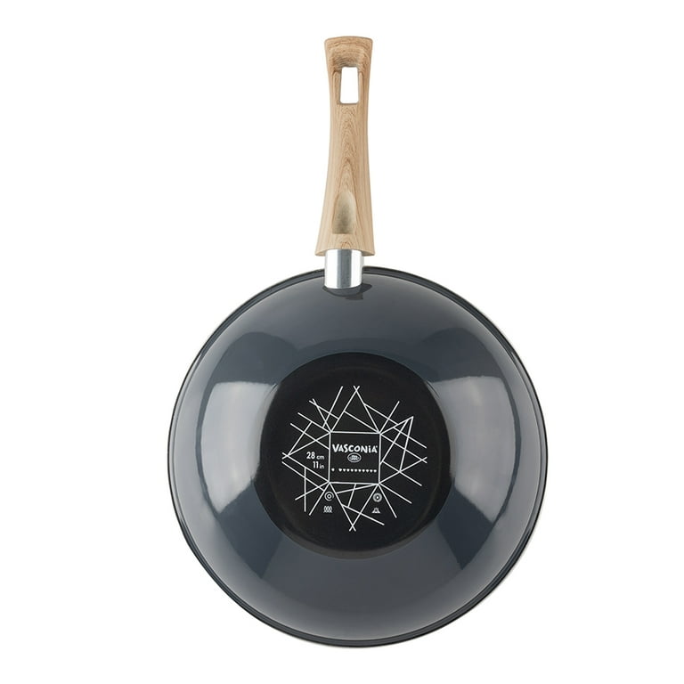 Vasconia 11in Nonstick Enamel Steel Wok with Soft Touch Handle for
