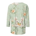 thumbnail image 4 of HOMBOM 3/4 Sleeve Tops for Women Summer T-Shirts Easter Crew Neck Bunny Print Casual Ladies Graphic Tees, 4 of 5