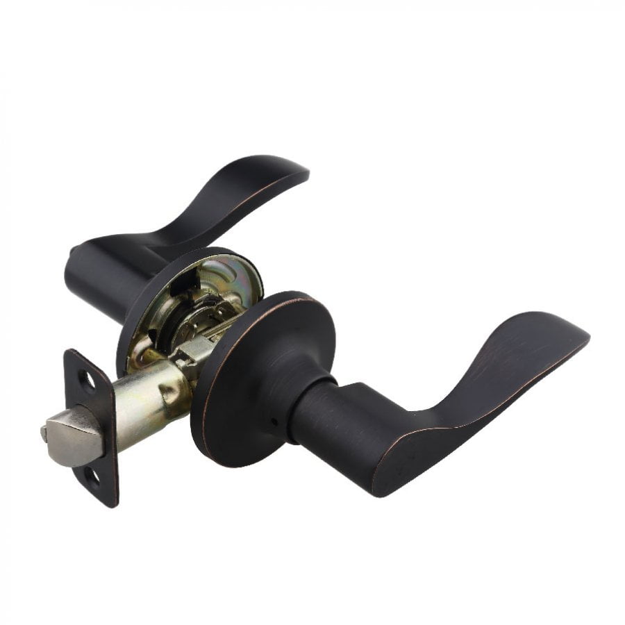 Wave lever door lock,oil rubbed bronze,passage model