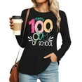 thumbnail image 5 of YUEHUA 100 Days of School Shirt for Women Teacher Graphic Long Sleeve Tshirt School Days Tee Tops, 5 of 6