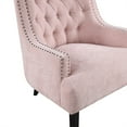 thumbnail image 5 of Accent Sofa Chair for Bedroom, Upholstered Armchair with Solid Wood Frame, Tufted Cushion Nail Head Trim, Single Sofa Chair for Living Room, Office, Pink Chenille, 5 of 7