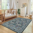 thumbnail image 3 of 8x10 Area Rugs, Washable Rugs for Living Room Non Slip Stain Resistant Ultra Soft Floral Rug, Boho Carpet Floor Mat for Bedroom Dining Room Nursery Playroom Office, Blue, 3 of 7
