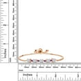 thumbnail image 5 of Gem Stone King 18K Rose Gold Plated Silver Purple Amethyst and Moissanite Bracelet for Women | 2.74 Cttw | Round 5MM and 2.5MM | Adjustable Bolo Bracelet for Women | Easy-On Easy-Off, 5 of 5