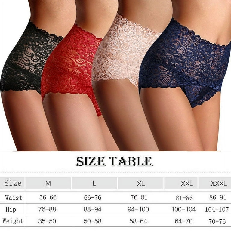 Women Sexy Lace Comfortable High Waist See Through Knickers