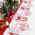 thumbnail image 6 of 175 Pcs Plastic Dinnerware Set (25 Guests),white red Plastic Plates, Hammered Party Plates Set Include Dinner Plates, Dessert Plates, Cups, Cutlery Set And Napkins for Christmas, 6 of 18
