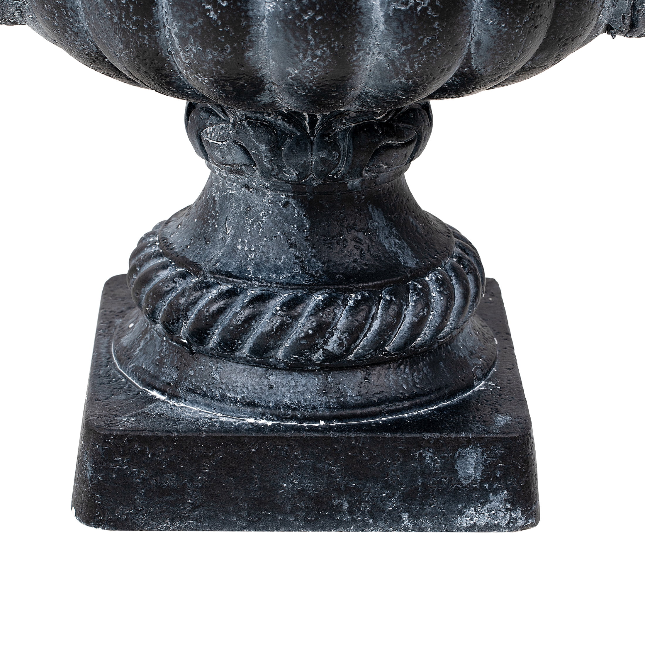 Christopher Knight Home MGO Grape Relief Urn Planter with Elephant-Head Handles, Antique Black