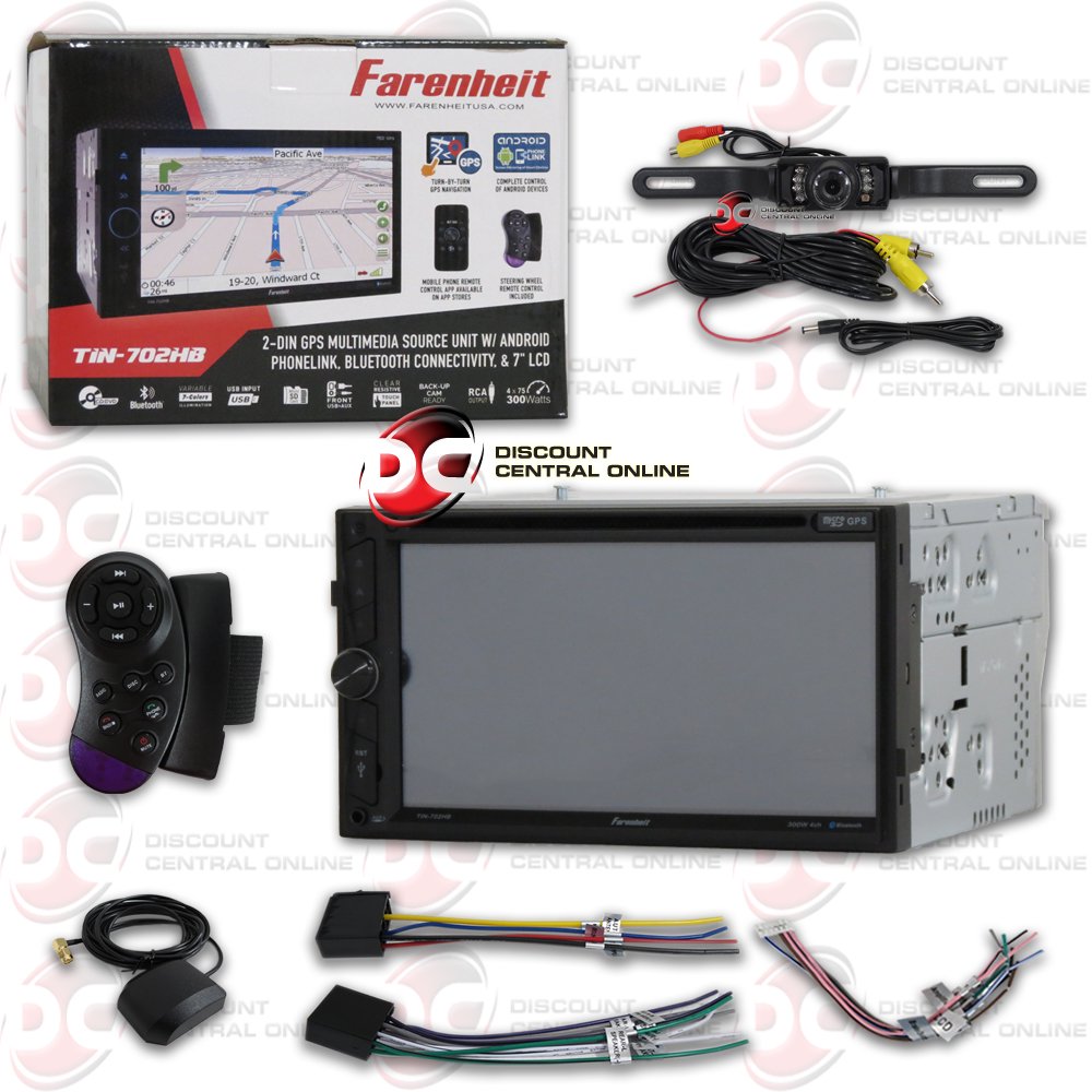 Farenheit 2DIN 7" GPS Navigation DVD CD USB receiver Bluetooth Android