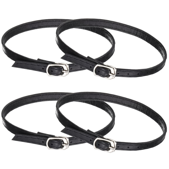 Uxcell 4 Pairs High Heel Shoe Straps, Detachable Ankle Shoelace Straps Replacement Shoelace Shoe Accessories for Women's Loose High Heels Slippers Sandals, Matt Black