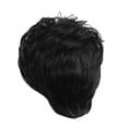 thumbnail image 4 of Peluca corta negra afro shamjiam para mujer con flequillo lateral resistente al calor, 4 of 9