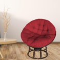 thumbnail image 3 of Abbracc Patio Intérieur-Extérieur Chaise suspendue en osier simple Coussin Rouge, 3 of 8