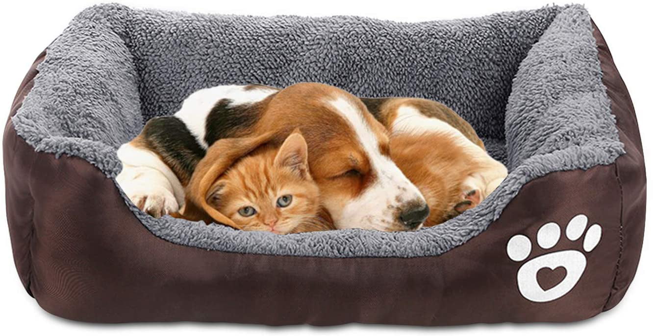 Dogs Bed for Small Medium Large Dogs Pet House Waterproof Bottom Soft Fleece Warm Cat Bed Sofa House 11 Colors,H,L 68Cmx55Cmx16Cm