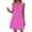 *Hot Pink, variant on VBVC Women's Sleeveless Lace Insert Split Neck Dress , Ladies' Casual Loose Mini Tunic Dress , Summer Solid Color Shift Dress For Women, S-3XL