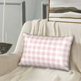 thumbnail image 3 of Bingfone Pink Checkboard Print Satin Pillowcase for Hair - Standard Size with Zipper Silky & Soft Pillow Covers,20x30 inches, 3 of 8