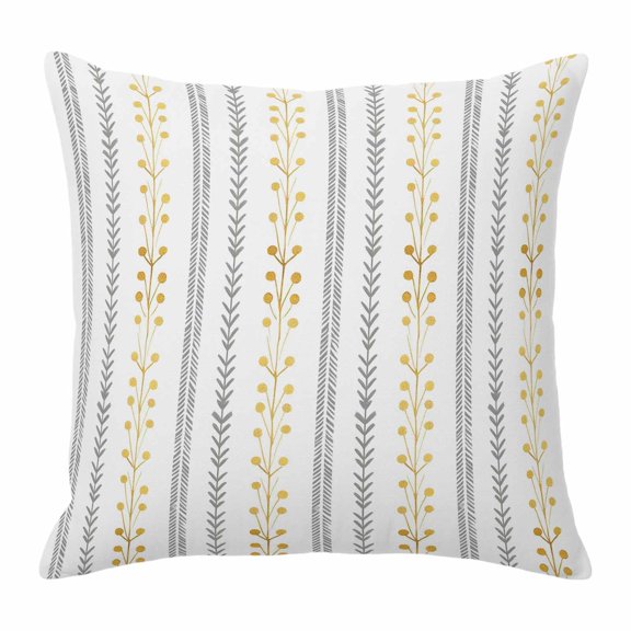 Throw Pillow Covers, Modern Bohemia Decorative Throw Pillow Covers 20x20 Inch, Spring Floral Leaves Lines Simple Rustic Square Linen Pillow Cases for Couch/Living Room/Sofa