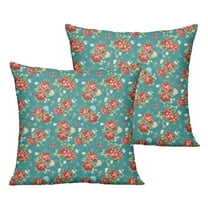 Outdoor Throw Pillow Covers 18x18 Inch Waterproof Spring Summer Pioneer Floral Outdoor Pillow Covers for Patio Funiture Garden Couch