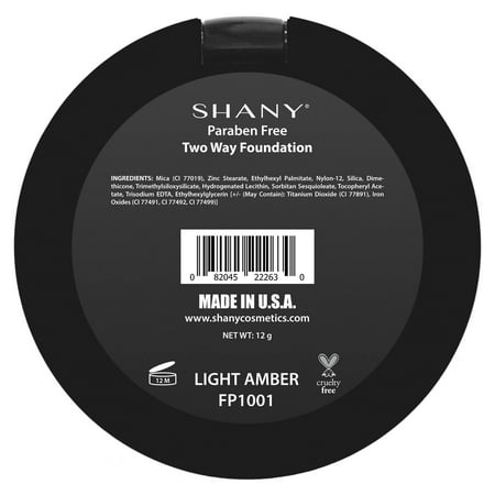 shany two way foundation, oil - free, talc free, wet/dry - pure beige