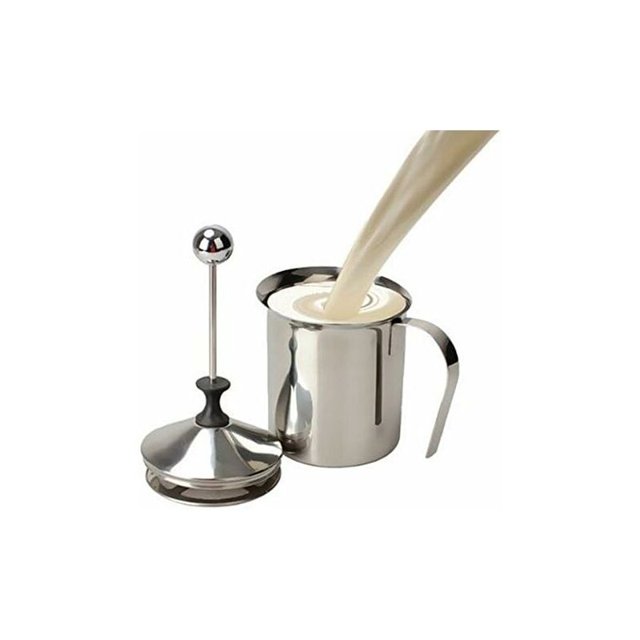 Espumador/espumador de leche de acero inoxidable de 400 ml para espumador de doble bomba de café capuchino (W) JAMW Sencillez