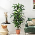 thumbnail image 5 of 5 FT Dracaena Artificial Tree with Plastic Pot, Lifelike Faux Tropical Yucca Floor Plant for Home Office Living Room Decor, 5 of 7