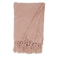 thumbnail image 4 of Fennco Styles Hand-Knotted Solid Chenille Throw 50" W x 60" L - Blush Throw Blanket for Couch, Living Room, Bedroom, Everyday Use, Holiday and Home Décor, 4 of 5