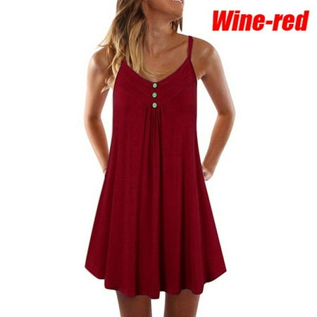 

Women Sleeveless Pajamas Dress Summer Casualr Nightgown
