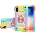 thumbnail image 2 of Dteck iPhone XS Max 6.5-inch Case ,Shock-Proof Cover Compatible with Magnetic Car Mount Kickstand,Hybrid Rubber Rugged Protective PC Back Phone Case for Apple iPhone Xs Max 6.5",Colorful, 2 of 8