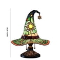 thumbnail image 6 of Witch Hat Lamp Stained Glass, 7" Halloween Table Lamp with Warm Glow, Gothic Witch Decor Night Light for Bedroom, Mantel, Bookshelf, Entryway, Halloween Party and Witchy Room Decor _ B, 6 of 6
