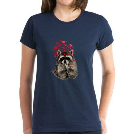 

CafePress - Raccoon Blowing Kisses Cute Animal Love T Shirt - Women s Dark T-Shirt
