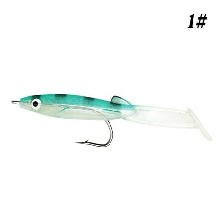 6Pcs 7cm2.2G Fish Eel Lure Soft Baits with Hook Eel Artificial Bait Pesca Leurre 1#