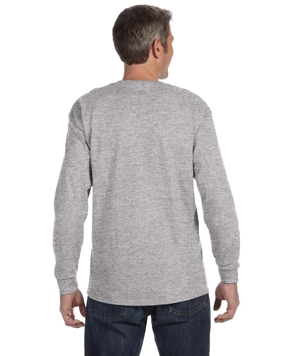 Hanes ComfortSoft Long Sleeve T-Shirt — 6.1 Oz Tagless Cotton, Lay Flat Collar, Double-Needle Stitch