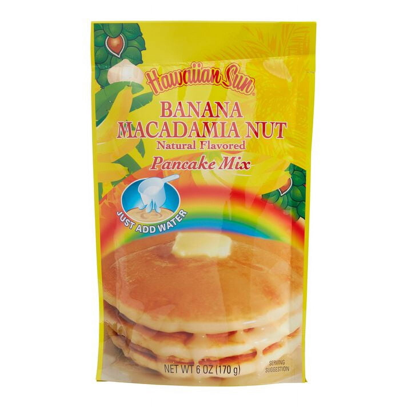 Hawaiian Sun Banana Macadamia Nut Pancake Mix 6 oz. Pack of 4