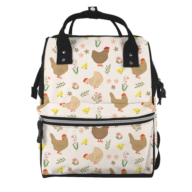 Disketp Chicken Family Mochila de Pañales de Gran Capacidad con Múltiples Bolsillos, Mochila de Viaje Multifuncional para Bebé, Unisex, Moderna y Resistente