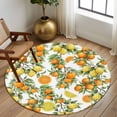 thumbnail image 2 of Round Rug 7Ft Washable Non-Slip, Orange Lemons Circle Area Rugs for Living Room Bedroom, Summer Botanical Farmhouse Vintage Art Indoor Floor Mats Carpet Runner for Home Decor Aesthetic, 2 of 8