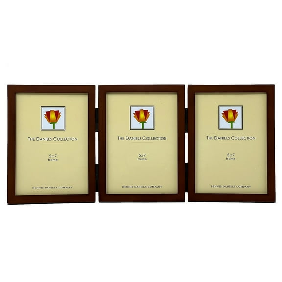 Dennis Daniels W4105TWN 5 x 7 in. Triple Vertical Frame - Walnut